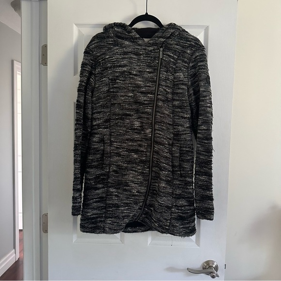 Size XL Vintage Bench Zip Up Heathered Black Jacket Coat - Picture 1 of 4